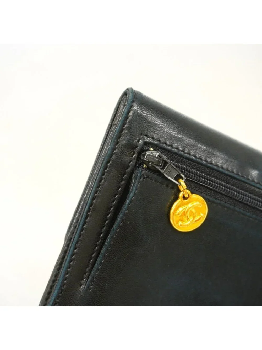 Chanel Coin Purse Lambskin Black Gold